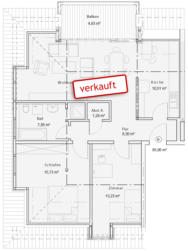 Wohnung Nr. 6 | 85,90 m²