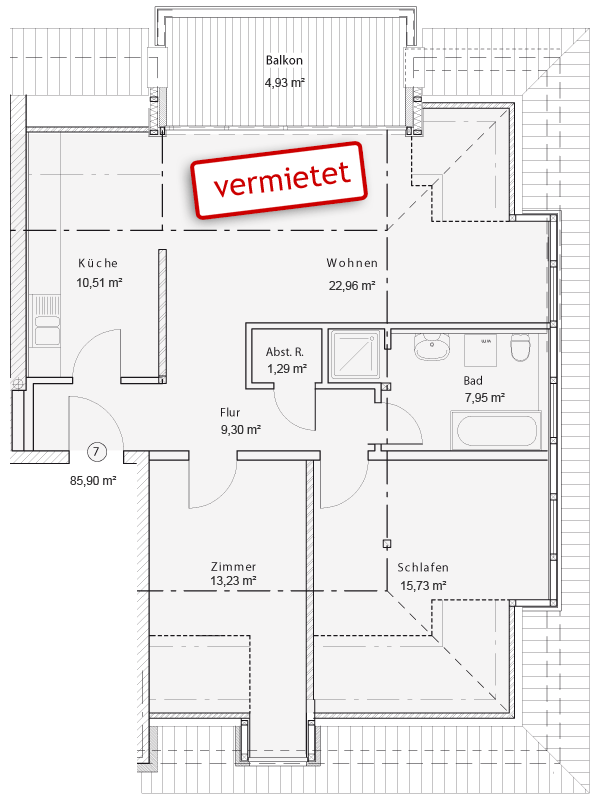 Wohnung Nr. 7 | 85,90 m²