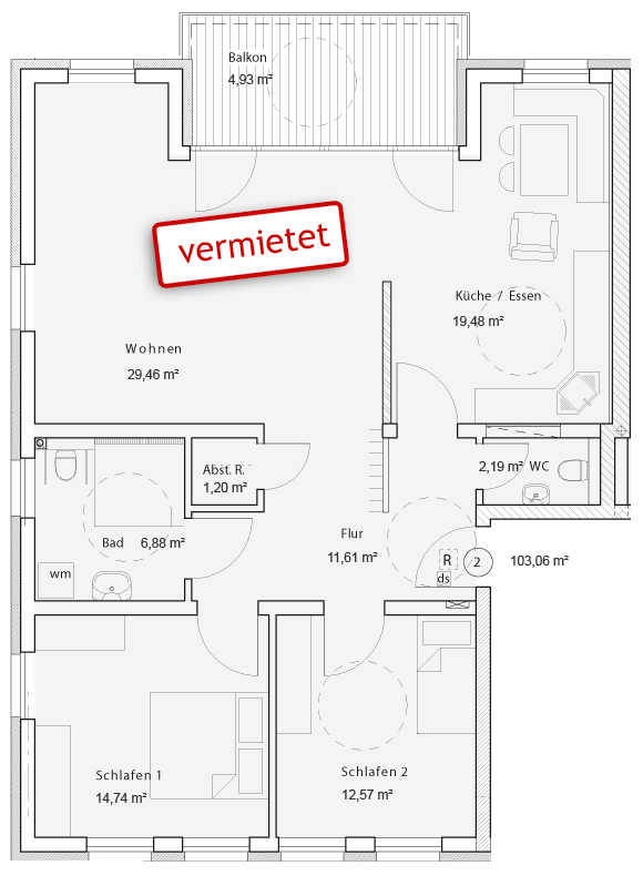 Wohnung Nr. 2 | 103,06 m²