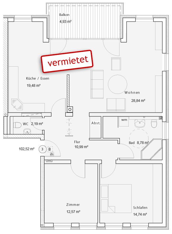 Wohnung Nr. 3 | 102,52 m²