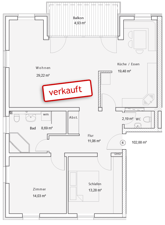 Wohnung Nr. 4 | 102,88 m²