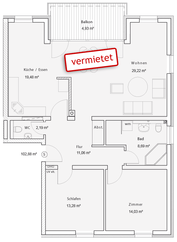 Wohnung Nr. 5 | 102,88 m²